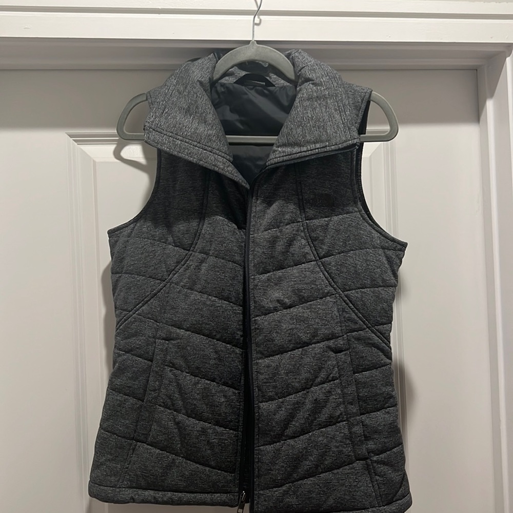 Womens North Face charcoal gray puffer vest